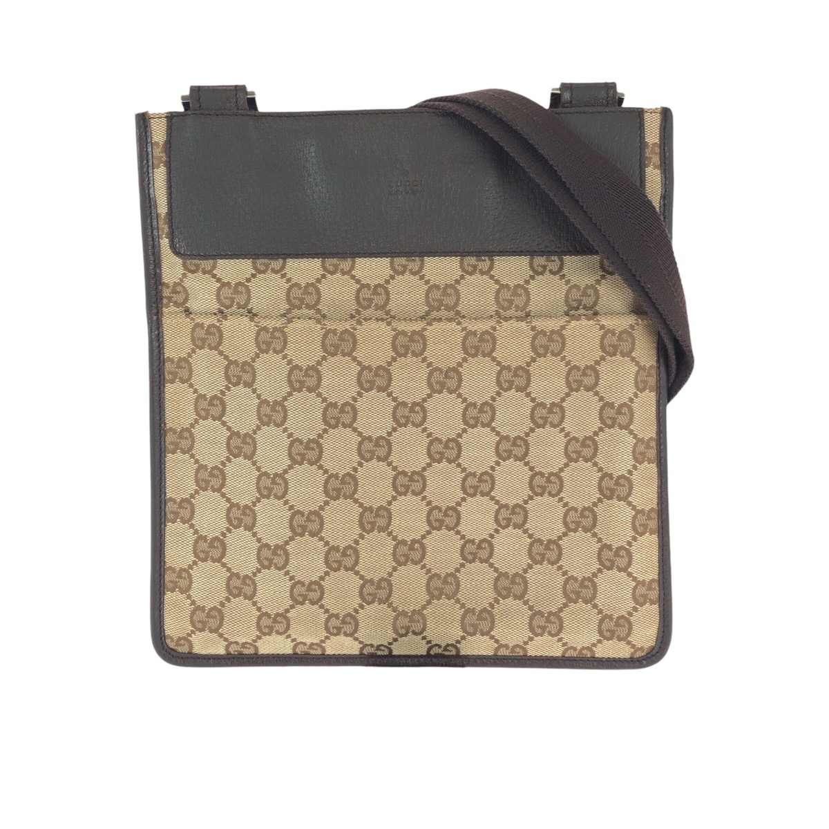 GUCCI GGパターン ショルダーバッグ 27639 GUCCI 27639 Shoulder Bag Pochette Brown Beige SilverHardware GG