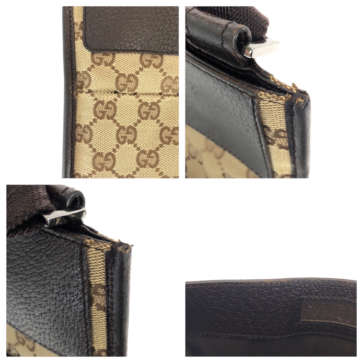 GUCCI GGパターン ショルダーバッグ 27639 GUCCI 27639 Shoulder Bag Pochette Brown Beige SilverHardware GG