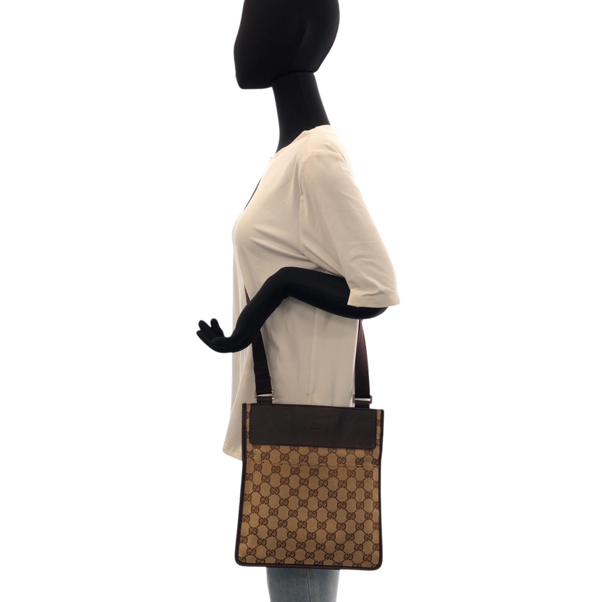 GUCCI GGパターン ショルダーバッグ 27639 GUCCI 27639 Shoulder Bag Pochette Brown Beige SilverHardware GG