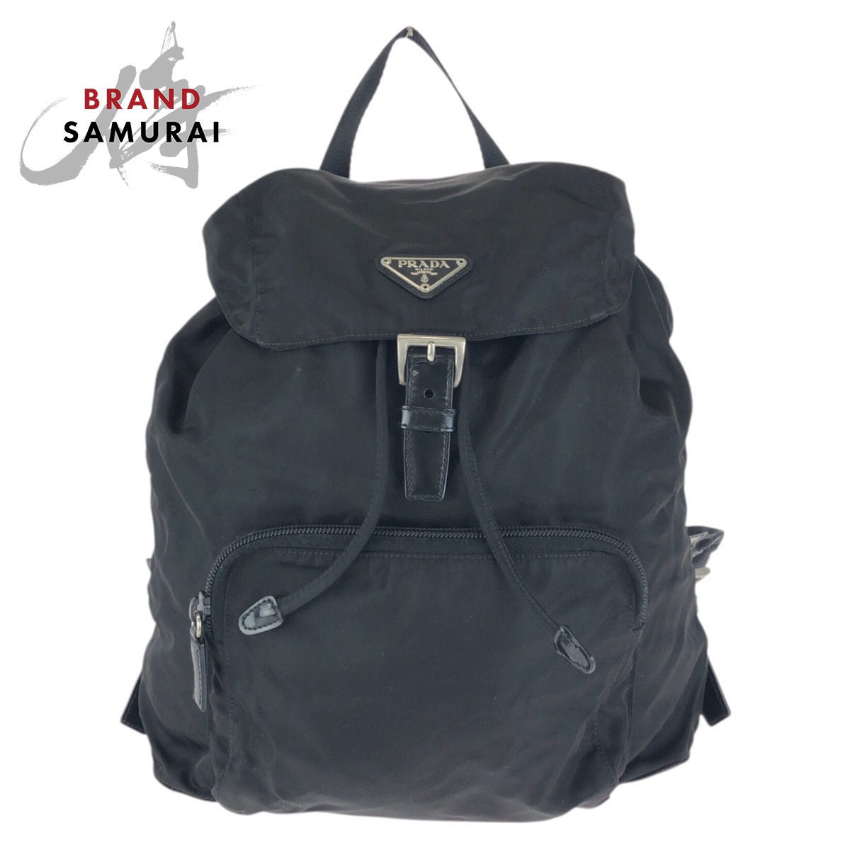 PRADA Tessuto Triangle with logo Backpack Backpack Black Nylon