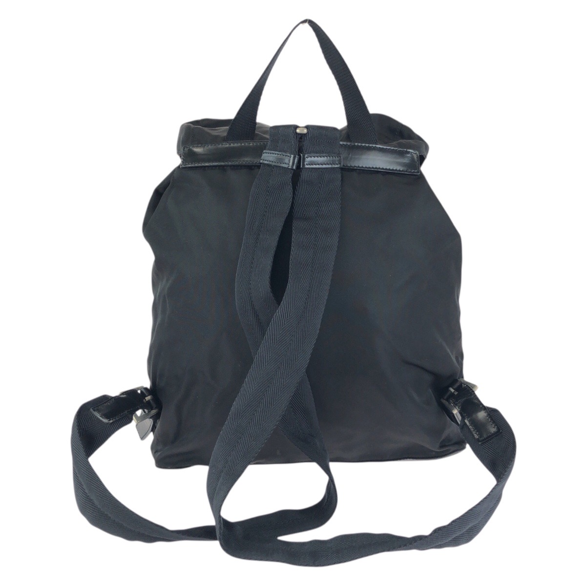 PRADA Tessuto Triangle with logo Backpack Backpack Black Nylon