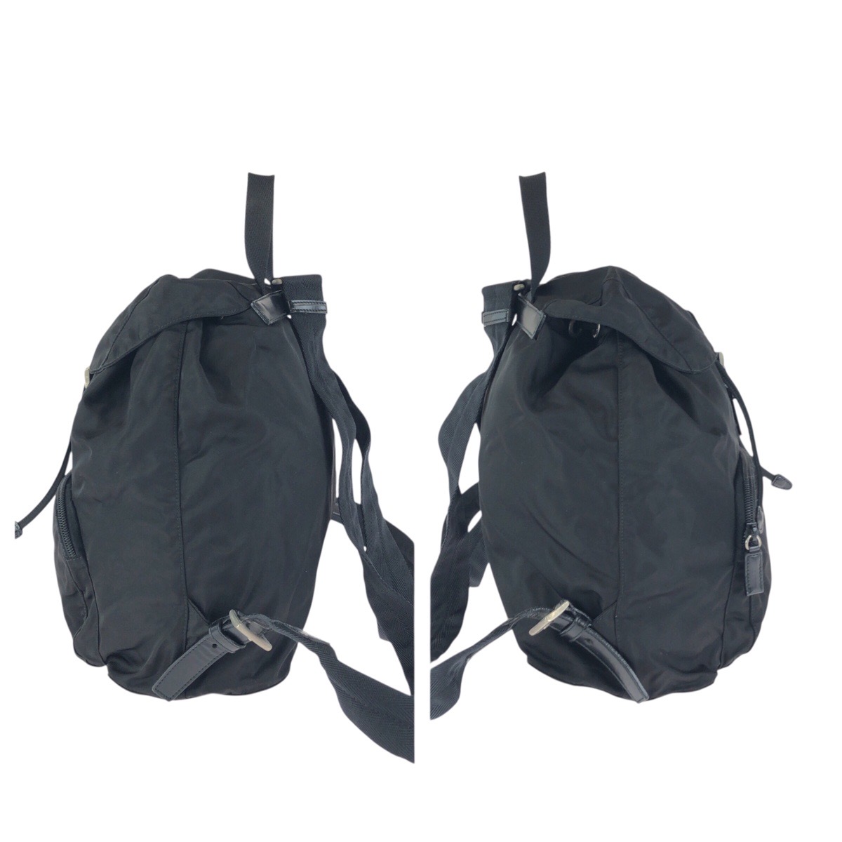 PRADA Tessuto Triangle with logo Backpack Backpack Black Nylon