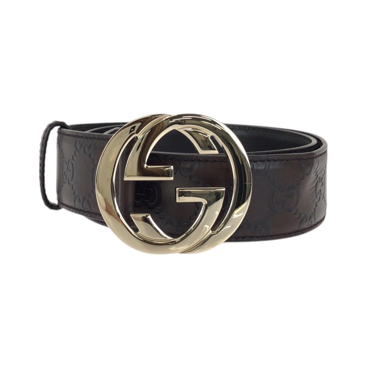 オーダー用 GUCCI Gucci Shima interlocking GG pattern 114876 Belts brown gold