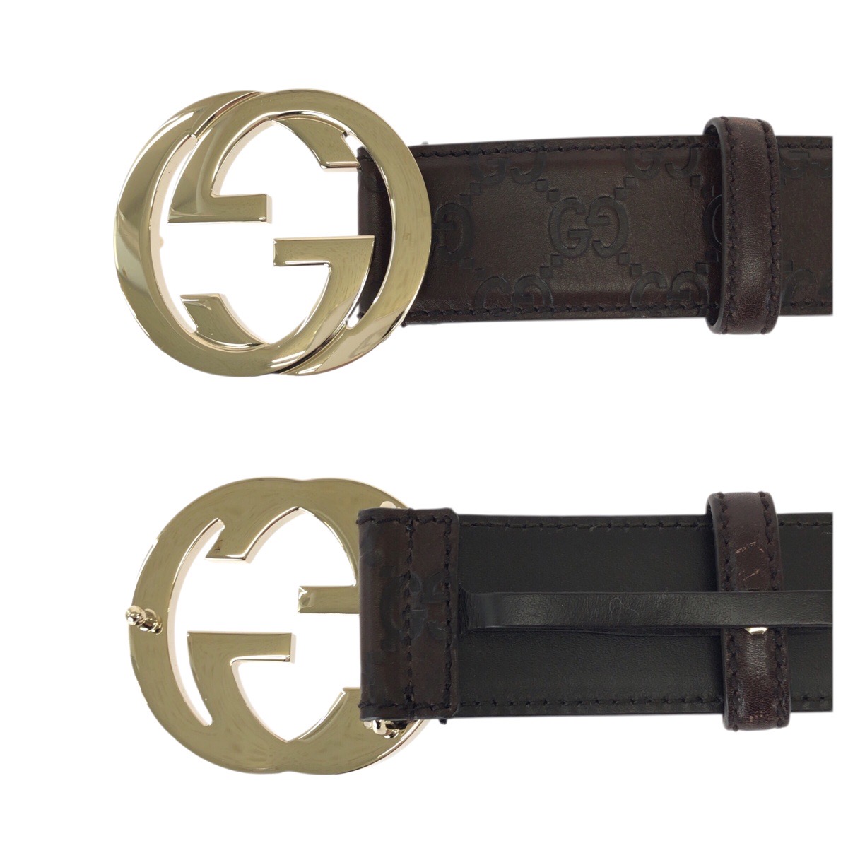 GUCCI Gucci Shima interlocking GG pattern 114876 Belts brown gold