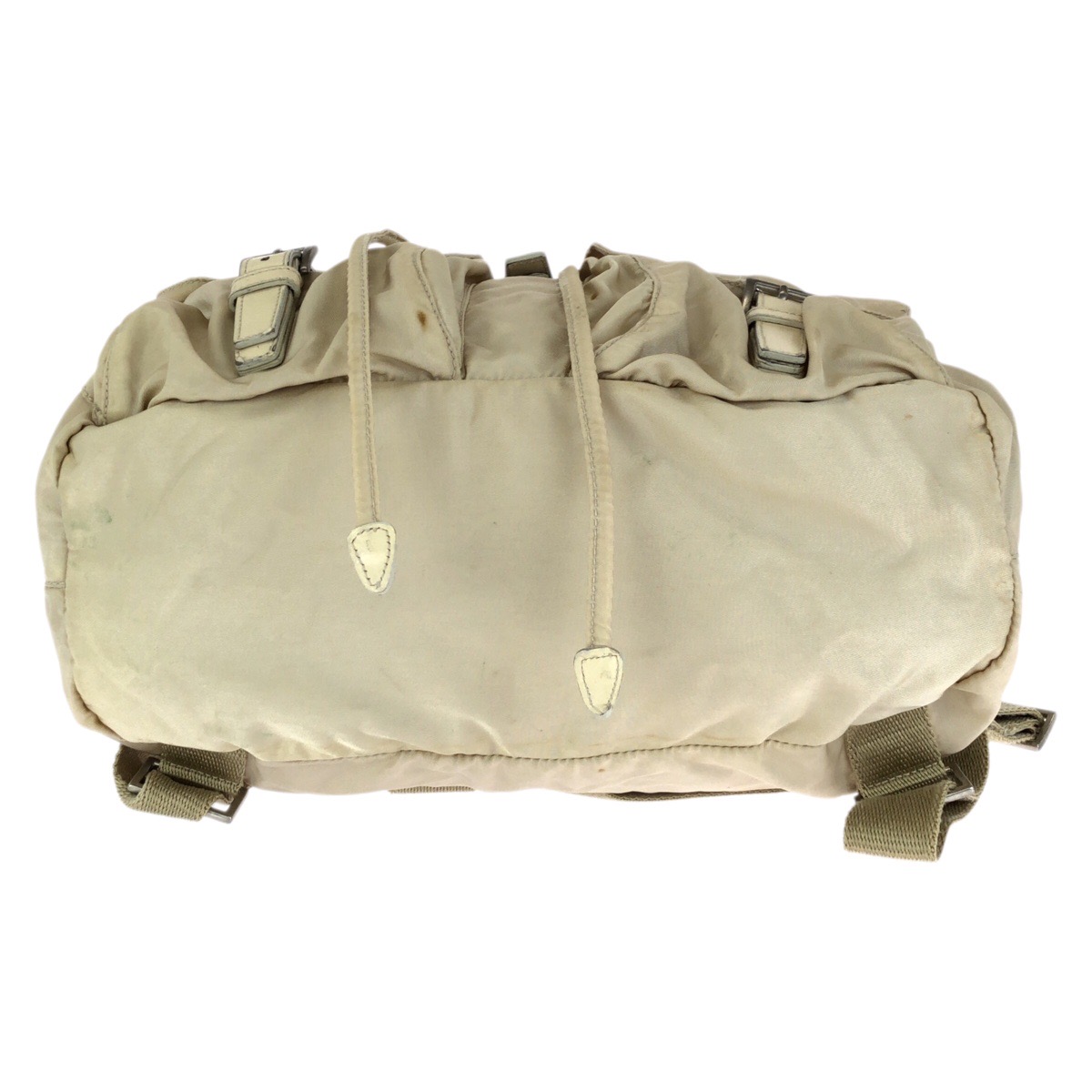 PRADA Tessuto Triangle with logo Backpacks Beige Ivory  display picture 2