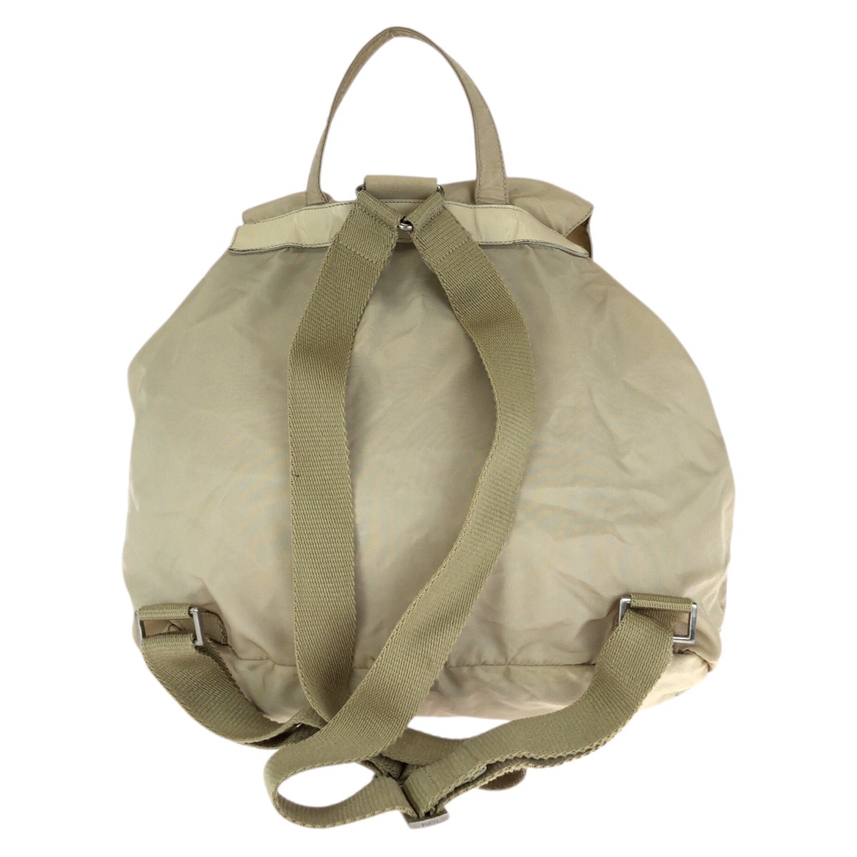 PRADA Tessuto Triangle with logo Backpacks Beige Ivory  display picture 2