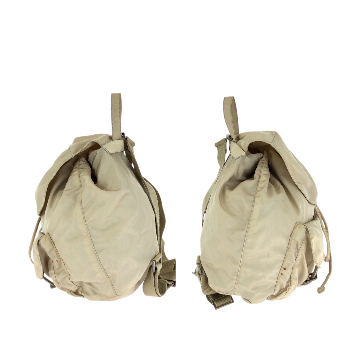 Prada Backpack Triangle Logo Nylon Beige PRADA Triangle Logo Nylon Shoulder Bag Crossbody Bag Beige  main image 4