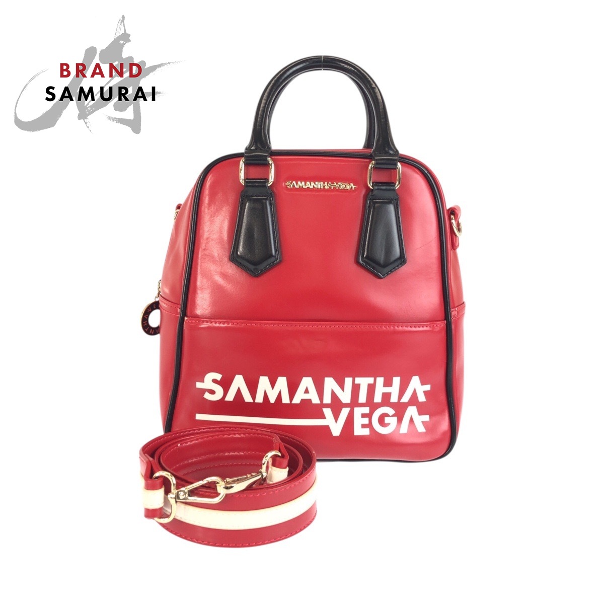 Samantha Vega Handbag Shoulder Bag Backpack 3WAY Red Black 