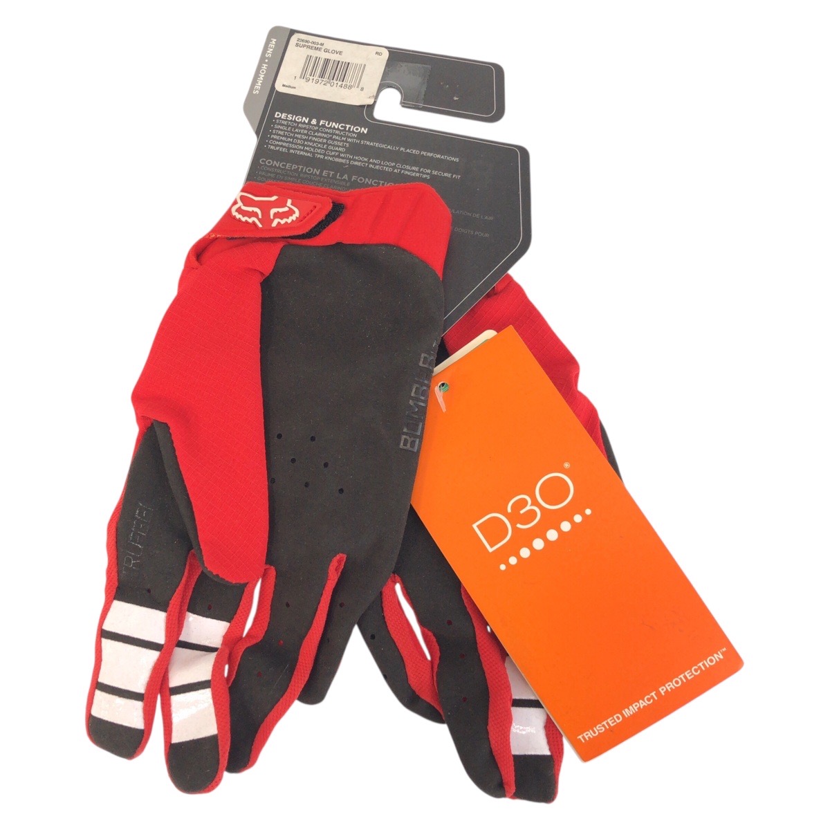 Supreme Fox Racing Racing Bomber LT Gloves gloves Red Black Nylon