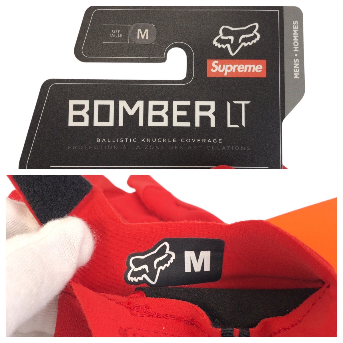 Supreme Fox Racing Racing Bomber LT Gloves gloves Red Black Nylon