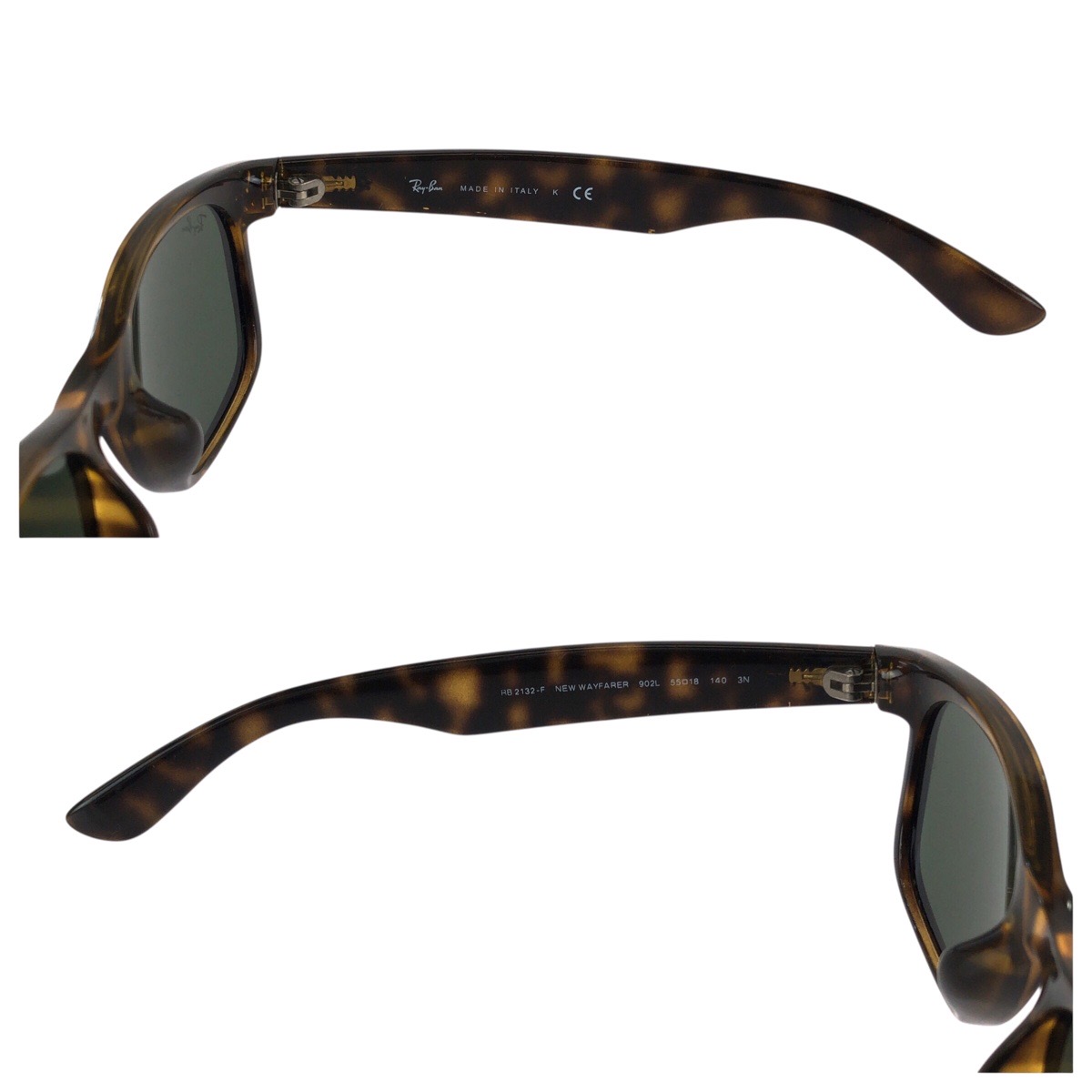 Ray-Ban NEW WAYFARER CLASSIC RB2132-F 902L Sunglasses Brown Green
