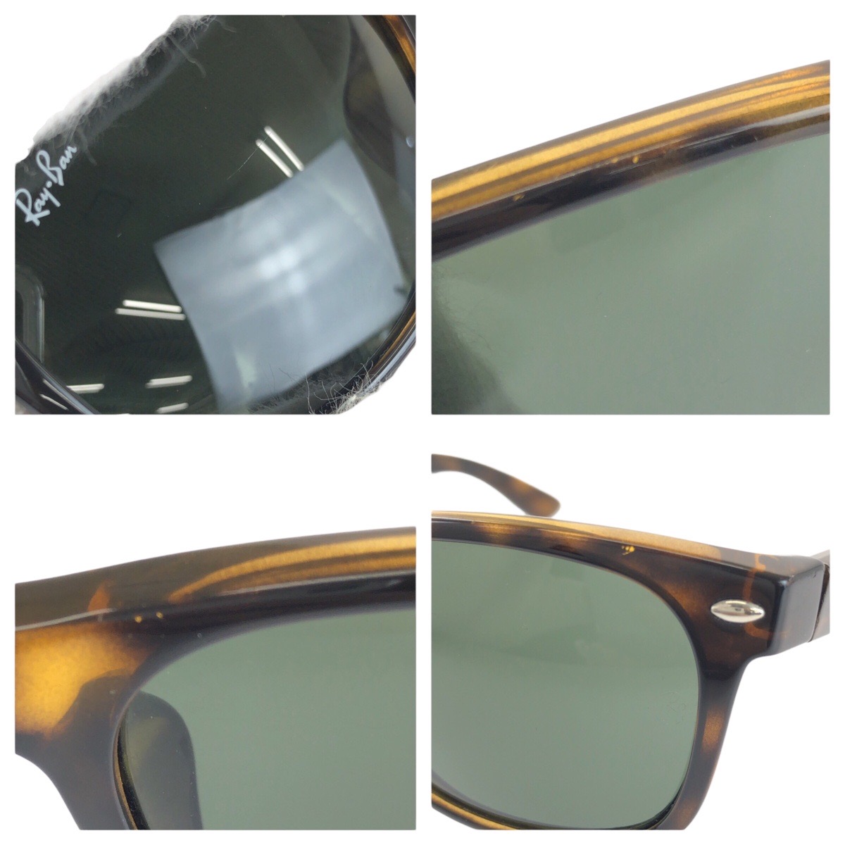 Ray-Ban NEW WAYFARER CLASSIC RB2132-F 902L Sunglasses Brown Green