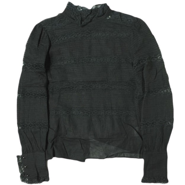 ISABEL MARANT ETOILE India cotton high neck lace blouse 34