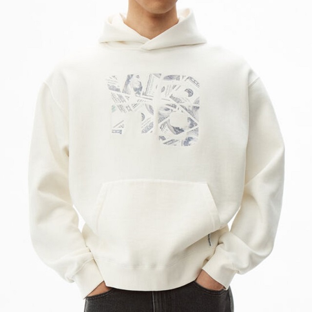 ALEXANDER WANG Money Logo Hoodie HOODED SWEATSHIRT WITH