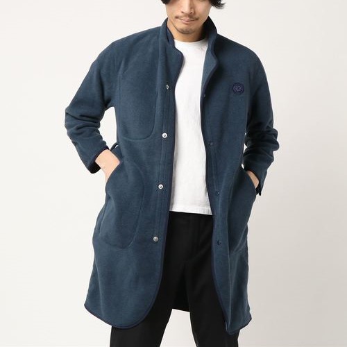 Porter Classic Japan FLEECE GOWN COAT L NAVY outer | eBay