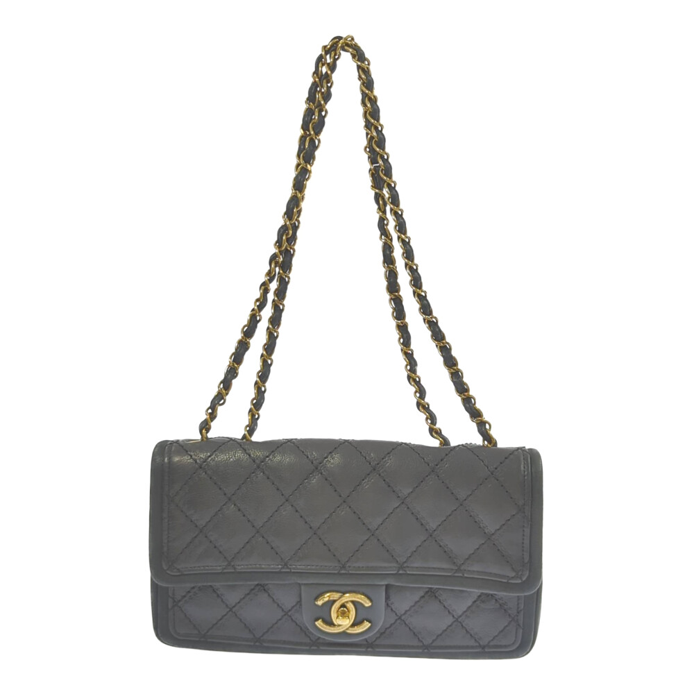 CHANEL COCO Mark Embossed Quilted Matelasse Gold Hardware WChain Shoulder Bag