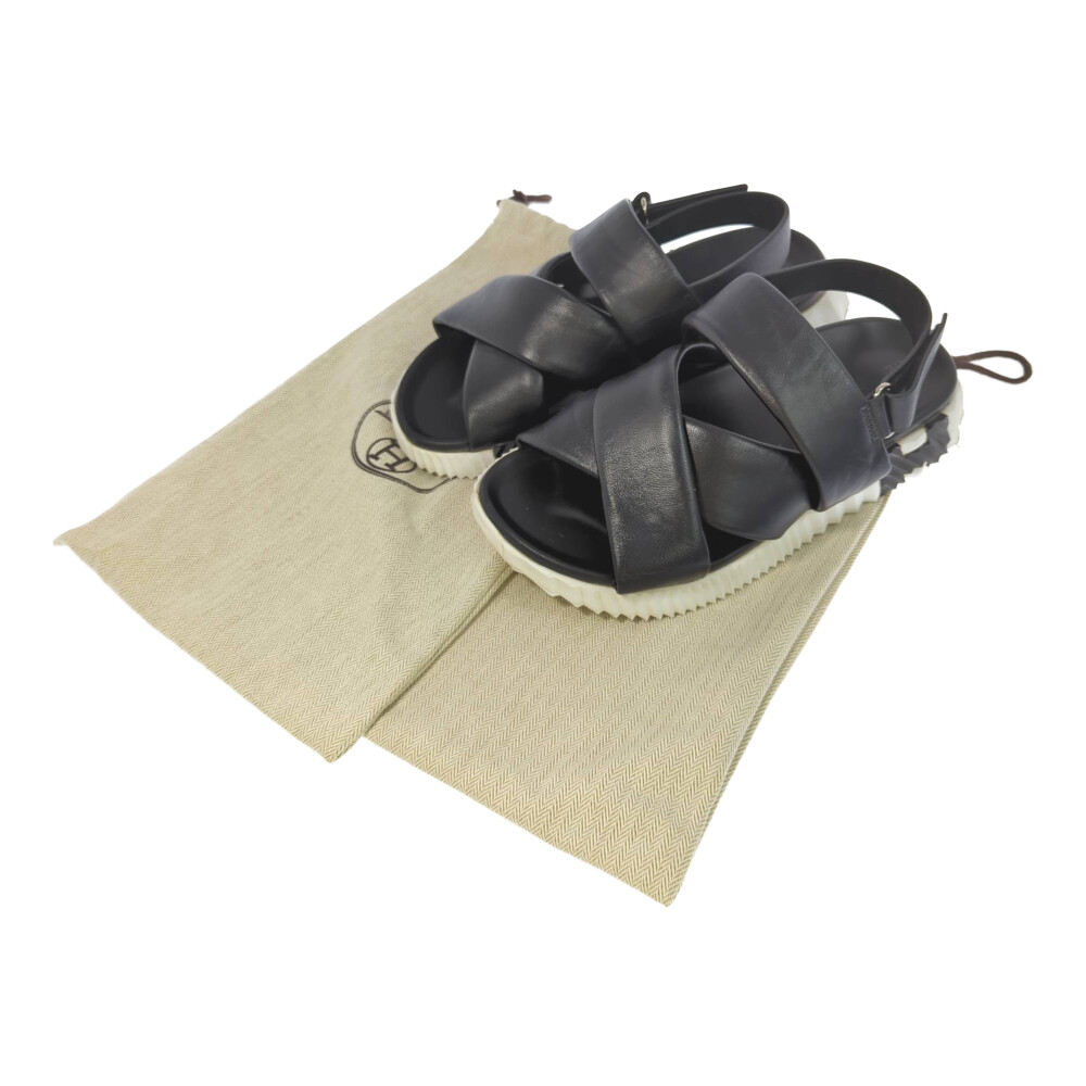 HERMES Electric H Logo Leather Strap Sandals Shoes/CN222160Z