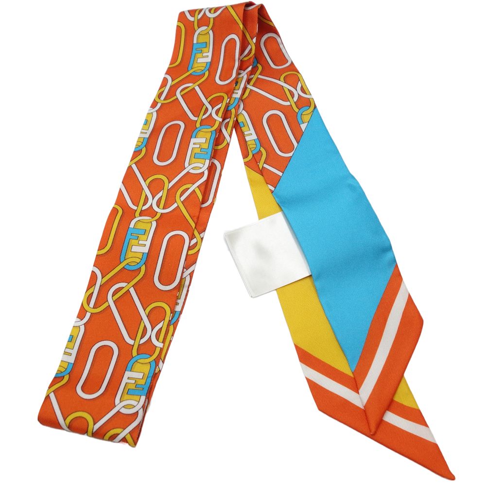 スカーフ FENDI Woman Neck scarf Multicolor FXT091AUME F1PMI FENDI Wrappy scarf FXT011 Silk Orange /083430 | eBay