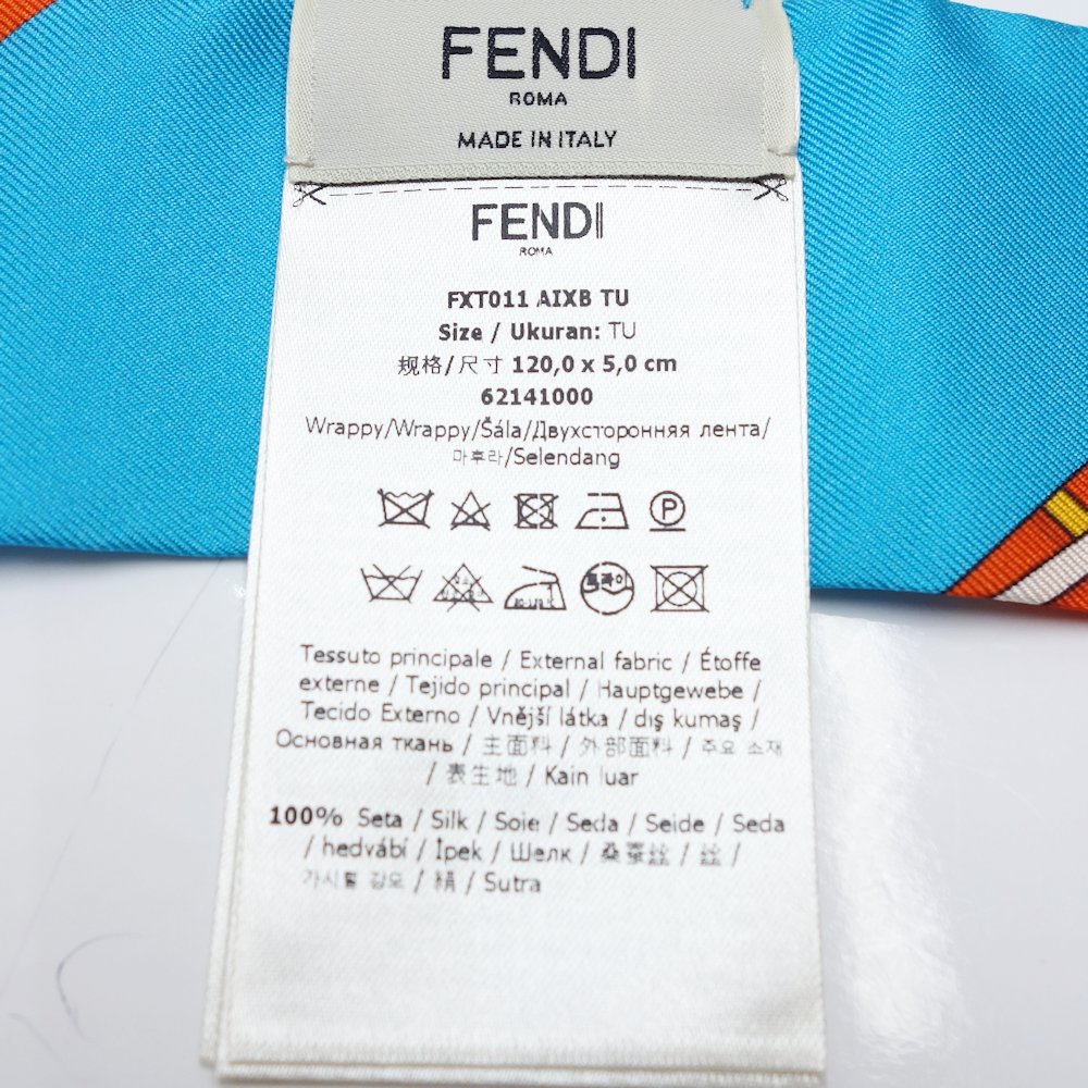FENDI Wrappy scarf FXT011 Silk Orange /083430 | eBay