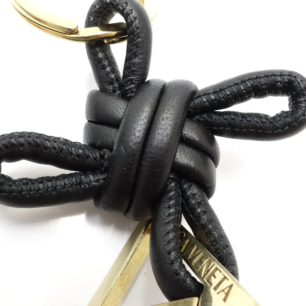 BOTTEGAVENETA Key ring Triangle keyring Leather Black/180777