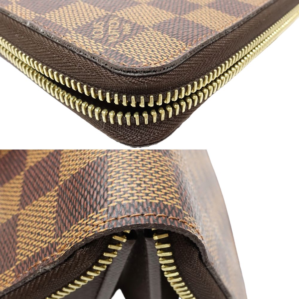 小物 Louis Vuitton N60015 ZIPPY WALLET DAMIER Auth LOUIS VUITTON Damier Ebene Round Zip Long Wallet N60015