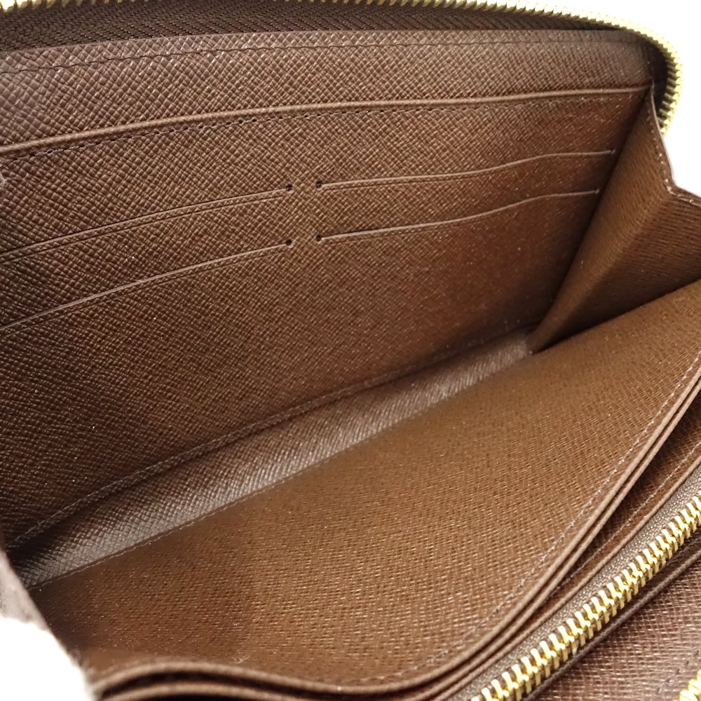 Auth LOUIS VUITTON Zippy Wallet Round Fastener N60015 Damier