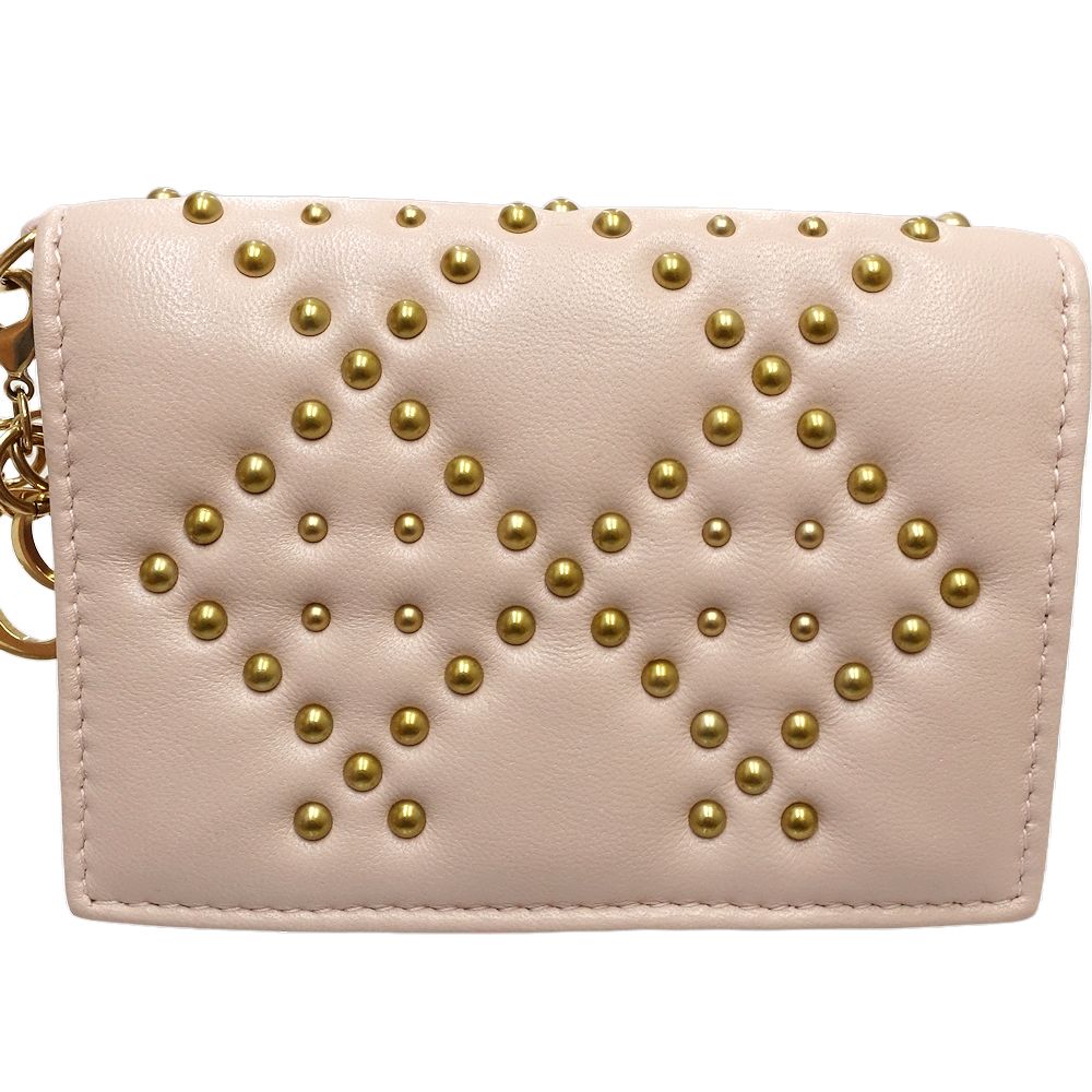 Christian Dior Business Card Holder Cannage stud 33-MA-0137