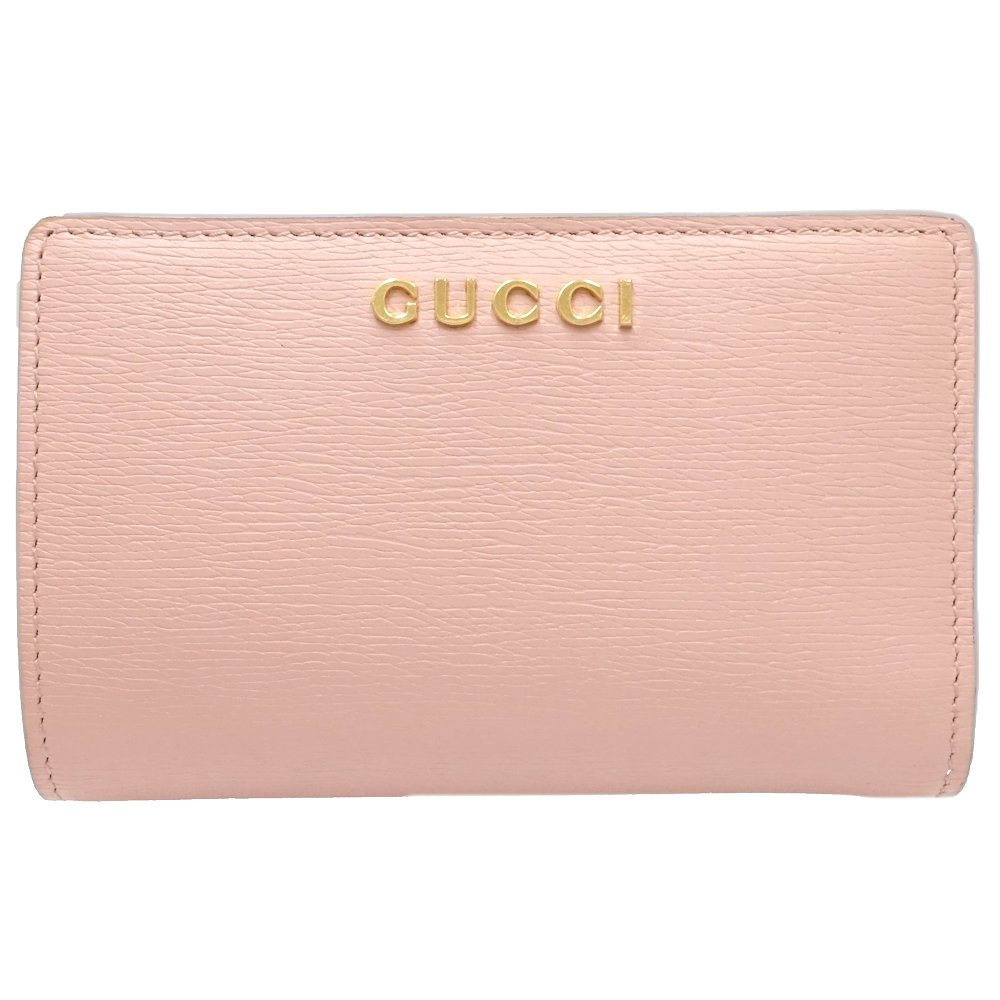 ケース GUCCI Script Business Card Holder Wallet 772640 Leather Pink