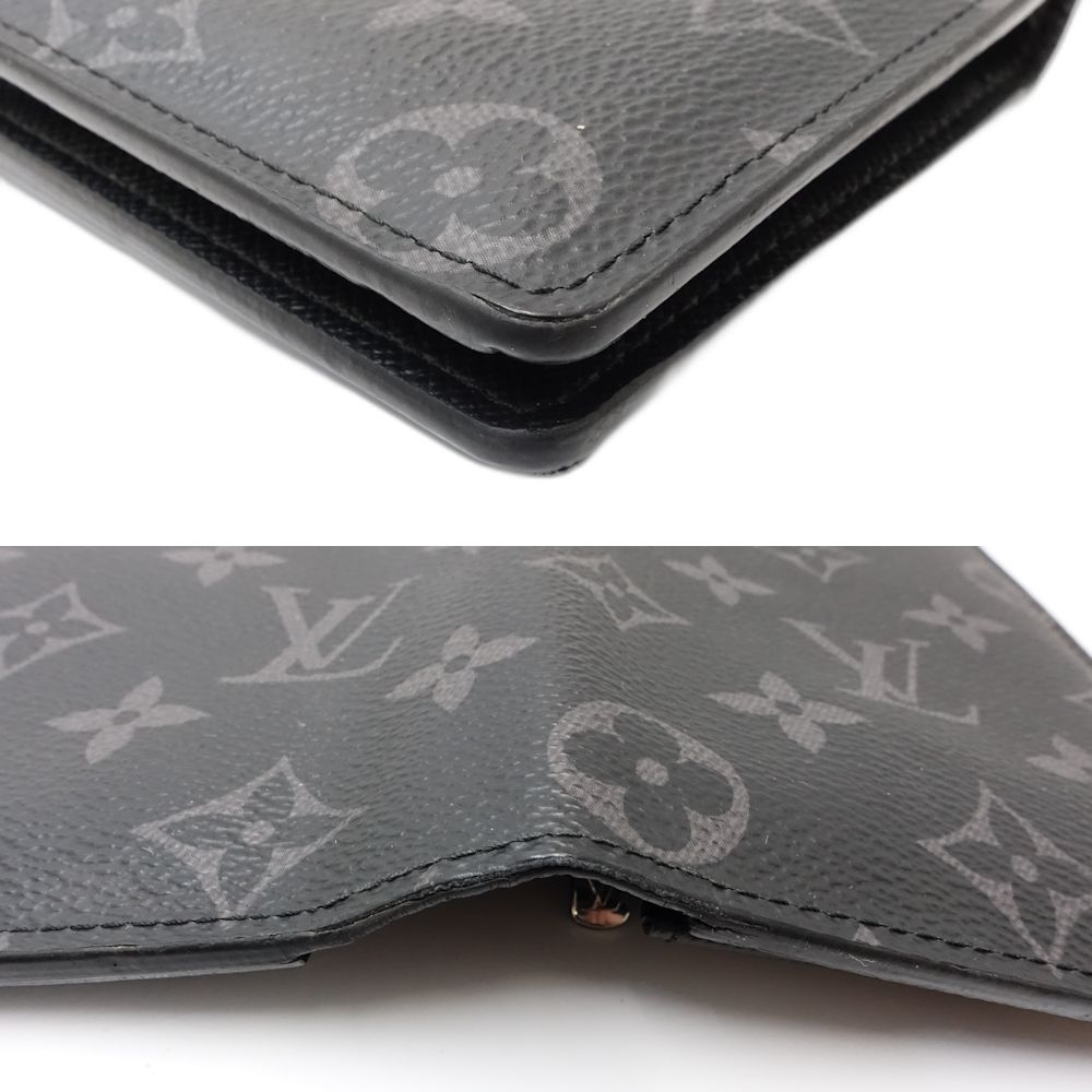 その他 R LOUIS VUITTON Purse Portefeiulle Brazza Monogram Eclipse M61697