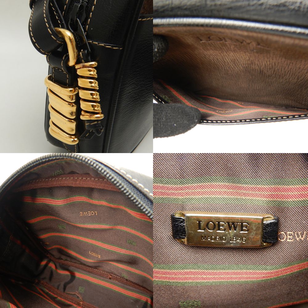 LOEWE Shoulder Bag Velazquez Leather black Brown/251638 | eBay