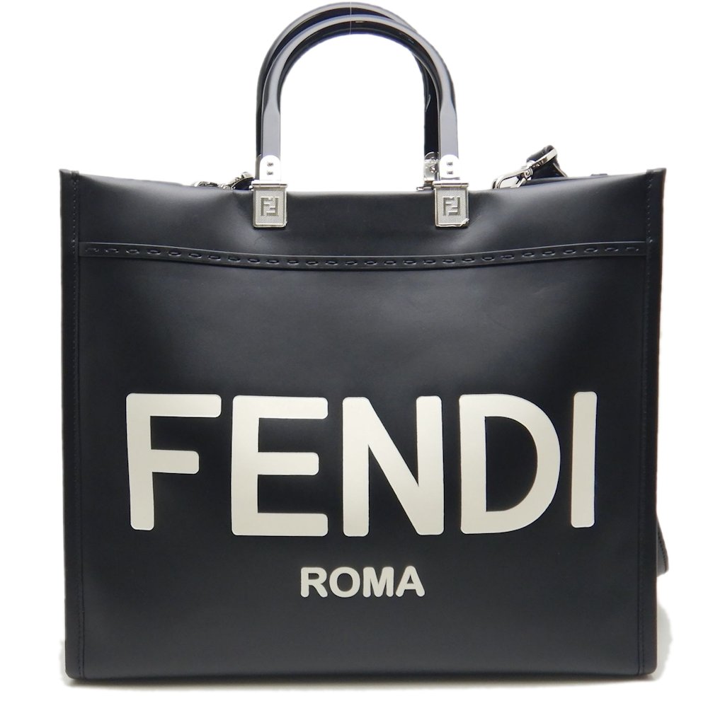 ●FENDI● Medium Fendi Sunshine Tote Bag Black 8BH386ABVLF0K FENDI Tote Bag Sunshine Medium 2WAY 8BH386-ABVL Calfskin