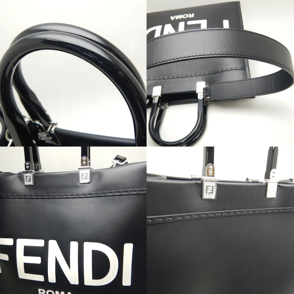 ●FENDI● Medium Fendi Sunshine Tote Bag Black 8BH386ABVLF0K FENDI Tote Bag Sunshine Medium 2WAY 8BH386-ABVL Calfskin