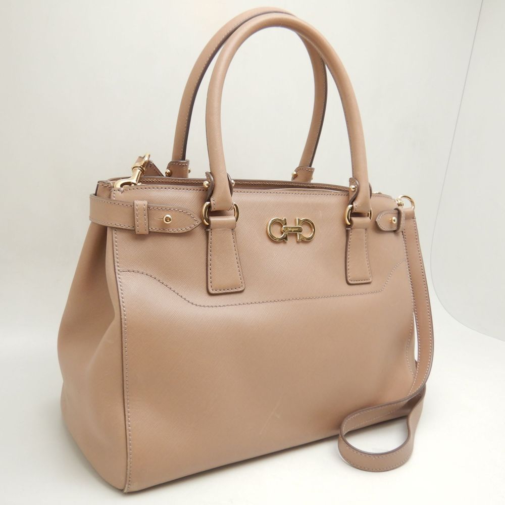 Salvatore Ferragamo Tote Bag Gancini 2WAY GG-21D940 Leather Pink  