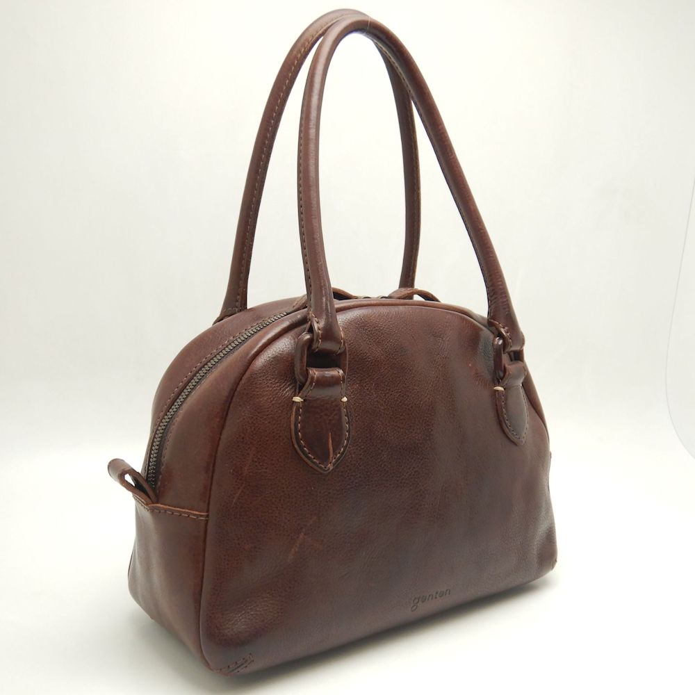 genten Handbag Leather Dark brown/252719 | eBay