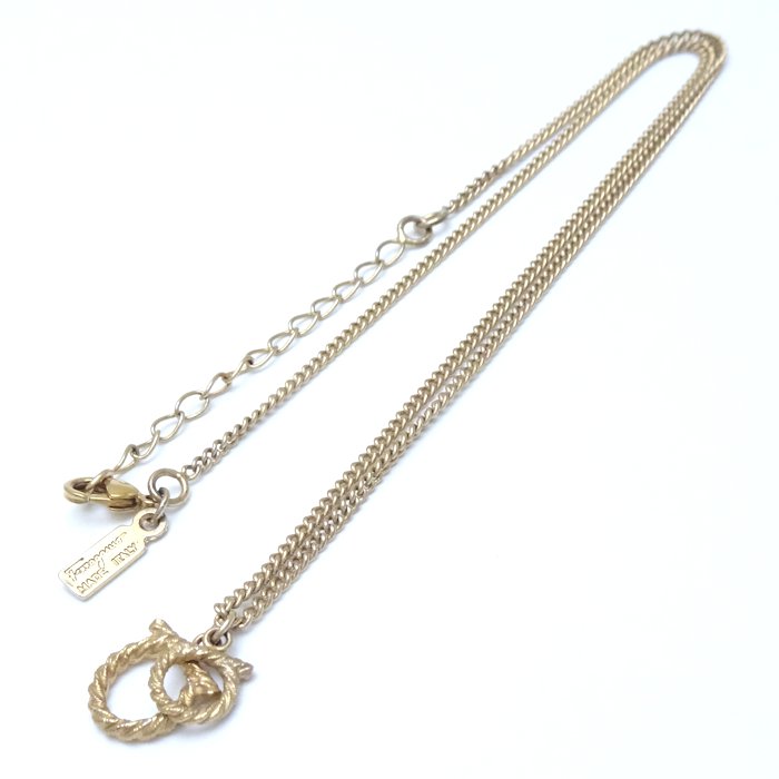 ☆FERRAGAMO☆ GANCINI ネックレス ORO/STR CRYSTAL/SILVER Gancini crystals necklace - L - Women | Ferragamo