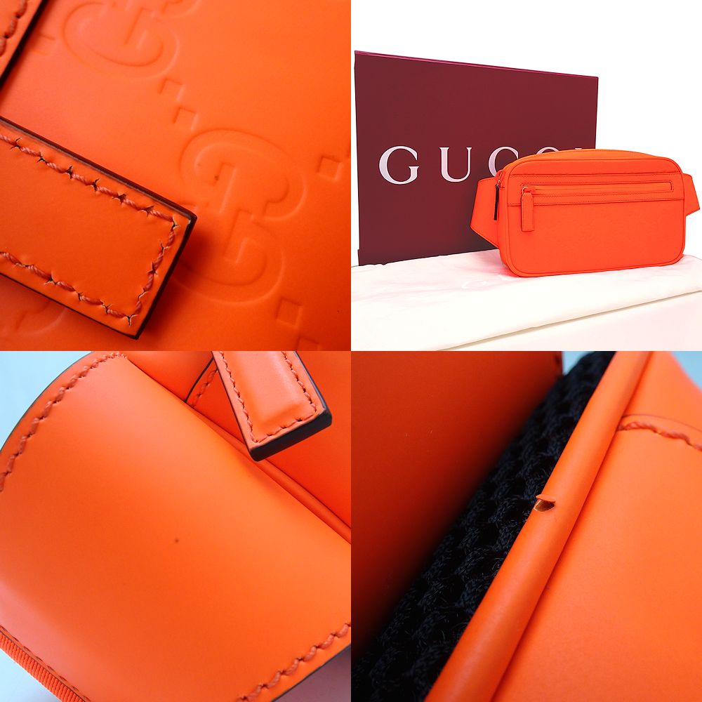 GUCCI ボディバッグ 771422 GUCCI Body bag Belt bag GG Rubber Effect 771422 Leather