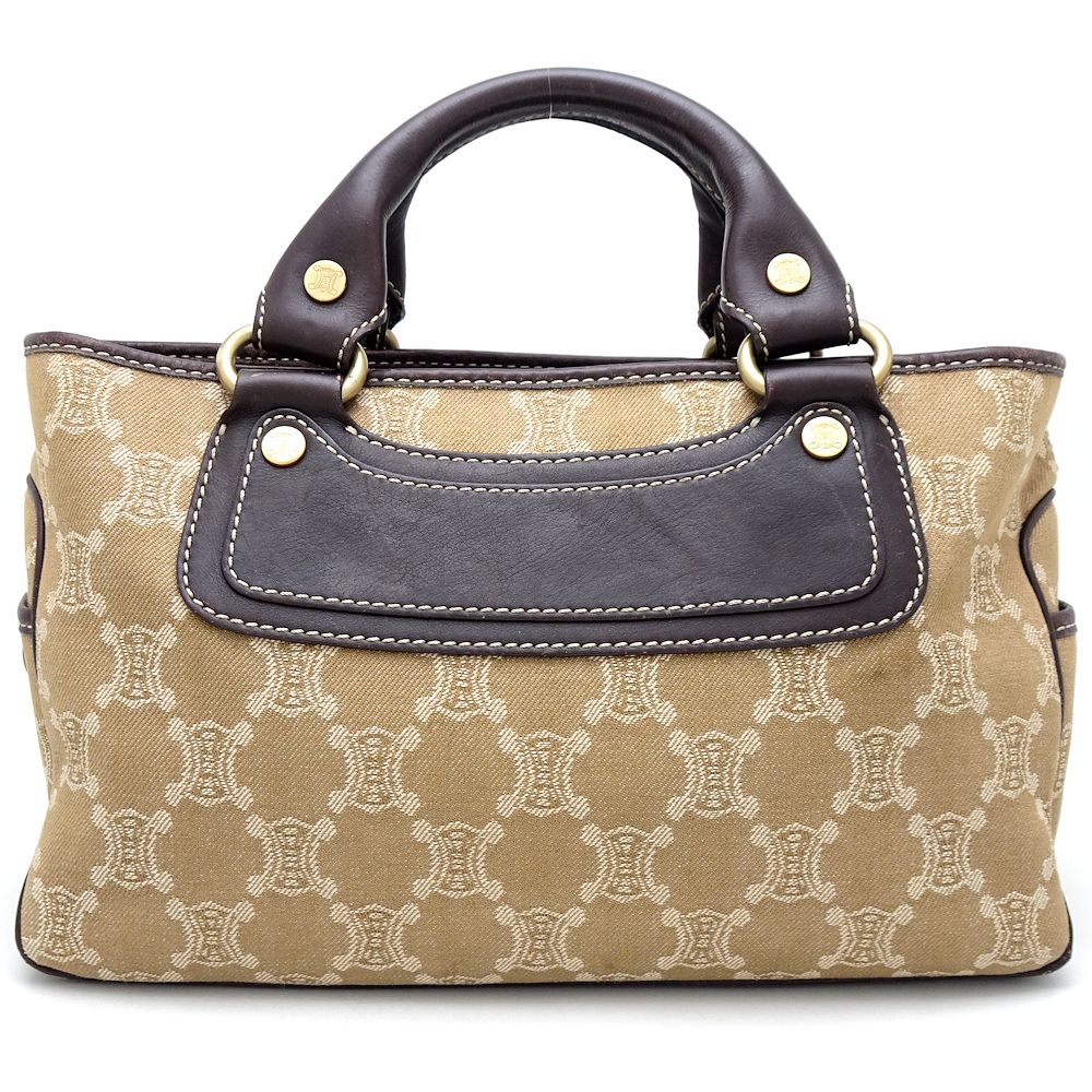 CELINE Handbag Boogie bag Macadam Canvas/ Leather Khaki
