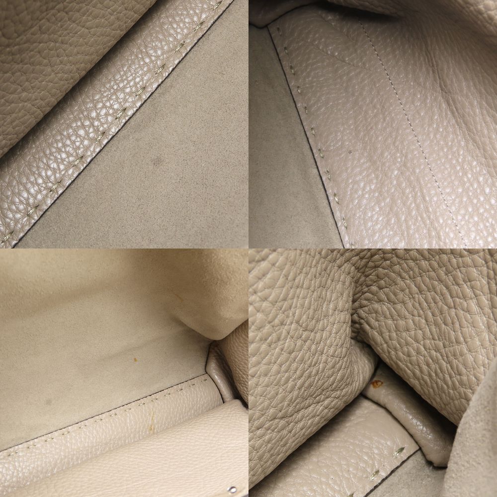 FENDI Handbag Peekaboo 2WAY Selleria 8BN290 Leather Gray beige