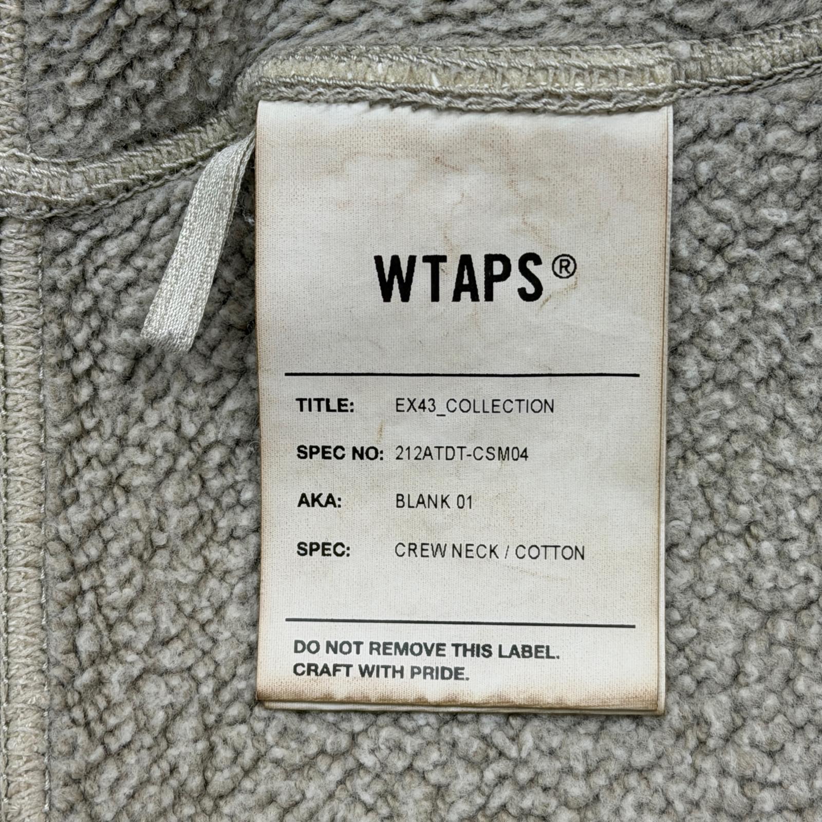 WTAPS 21AW BLANK 01/CREW NECK/COTTON sweatshirt 212ATDT-CSM04 