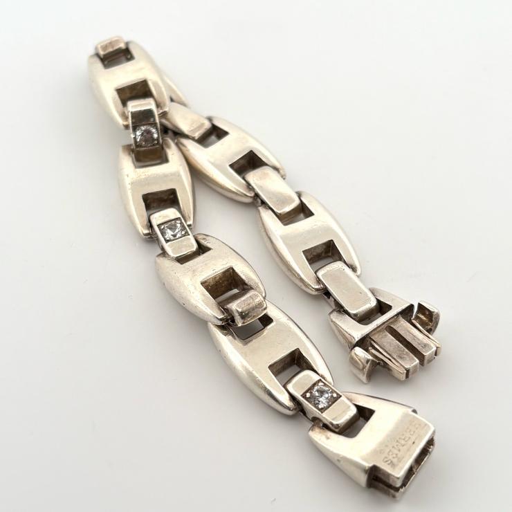 正規品　HERMES ID bracelet p ✖️ SV925 AUTHENTIC HERMES Silver925 Cassiopeia bracelet Silver | eBay
