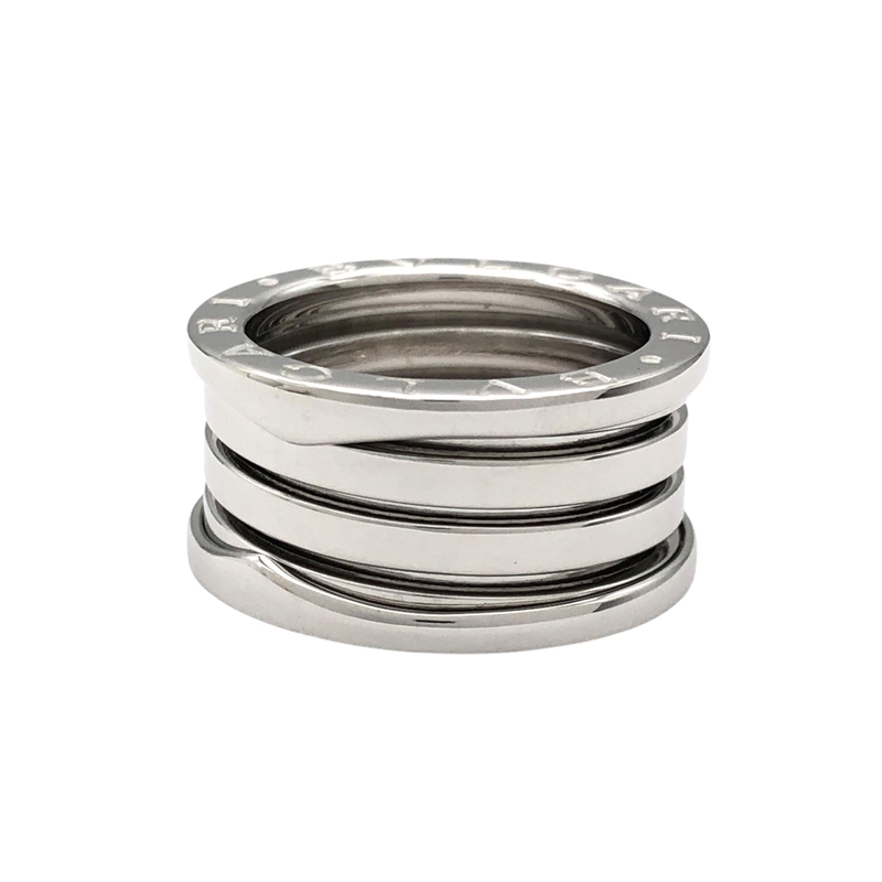 BULGARI 18K Rose Gold White Ceramic B.Zero1 Four-Band Ring