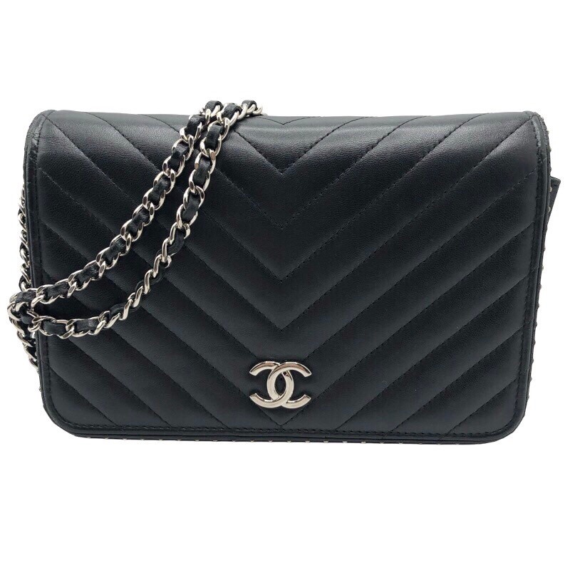 CHANEL V Stitch Chain Wallet Shoulder Bag Japan ookura