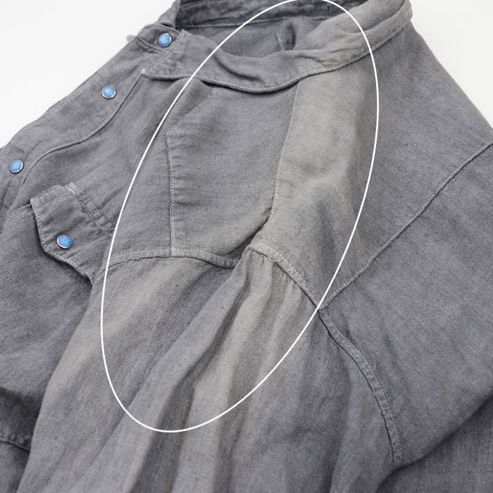 トップス Porter Classic 23SS WIDE WESTERN SHIRT L PORTER CLASSIC Linen Western Shirt L/S Mens Size XXL Gray