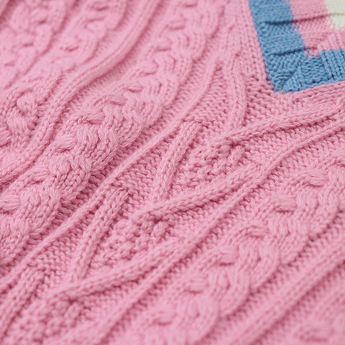 CHANEL P74550 Cashmere blend V-neck cable knit sweater Women 36