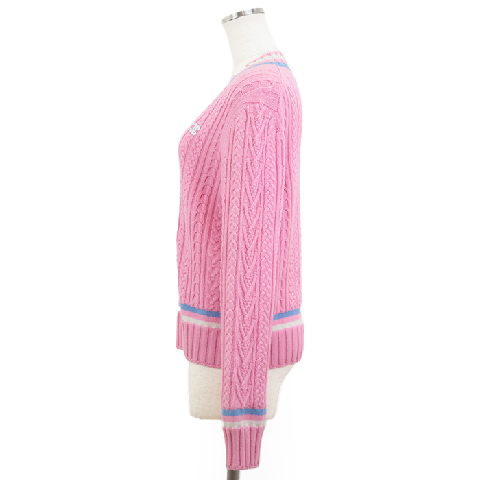 CHANEL P74550 Cashmere blend V-neck cable knit sweater Women