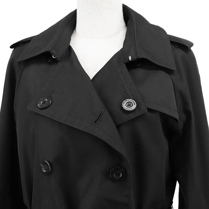 Trench-coat Aquascutum Club Check Court Noir - Taille 14, Neuf Avec étiquettes, 66% Polyester 22% Coton