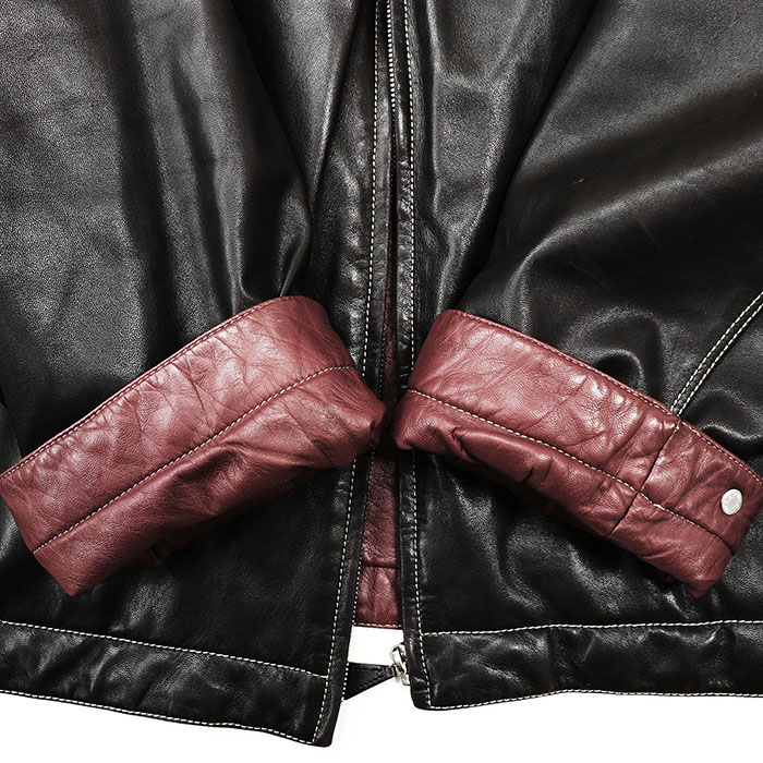 HERMES Vintage Padded Leather Jacket Logo Clou de Selle Men Size58