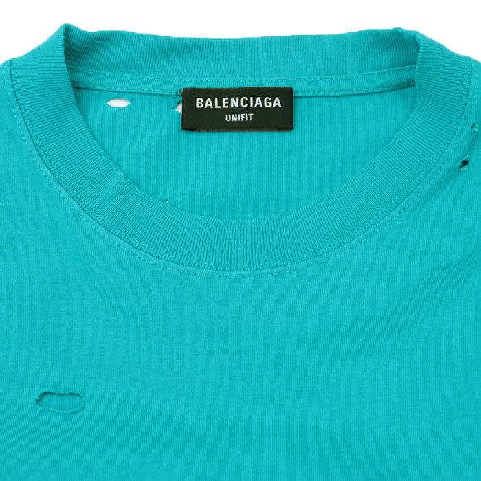 BALENCIAGA T-Shirt 2021y Destroyed Damage 100%-Cotton Unisex Size 