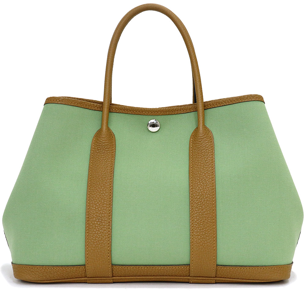HERMES Garden Party Tpm 30 Handbag canvas & Negonda calfskin