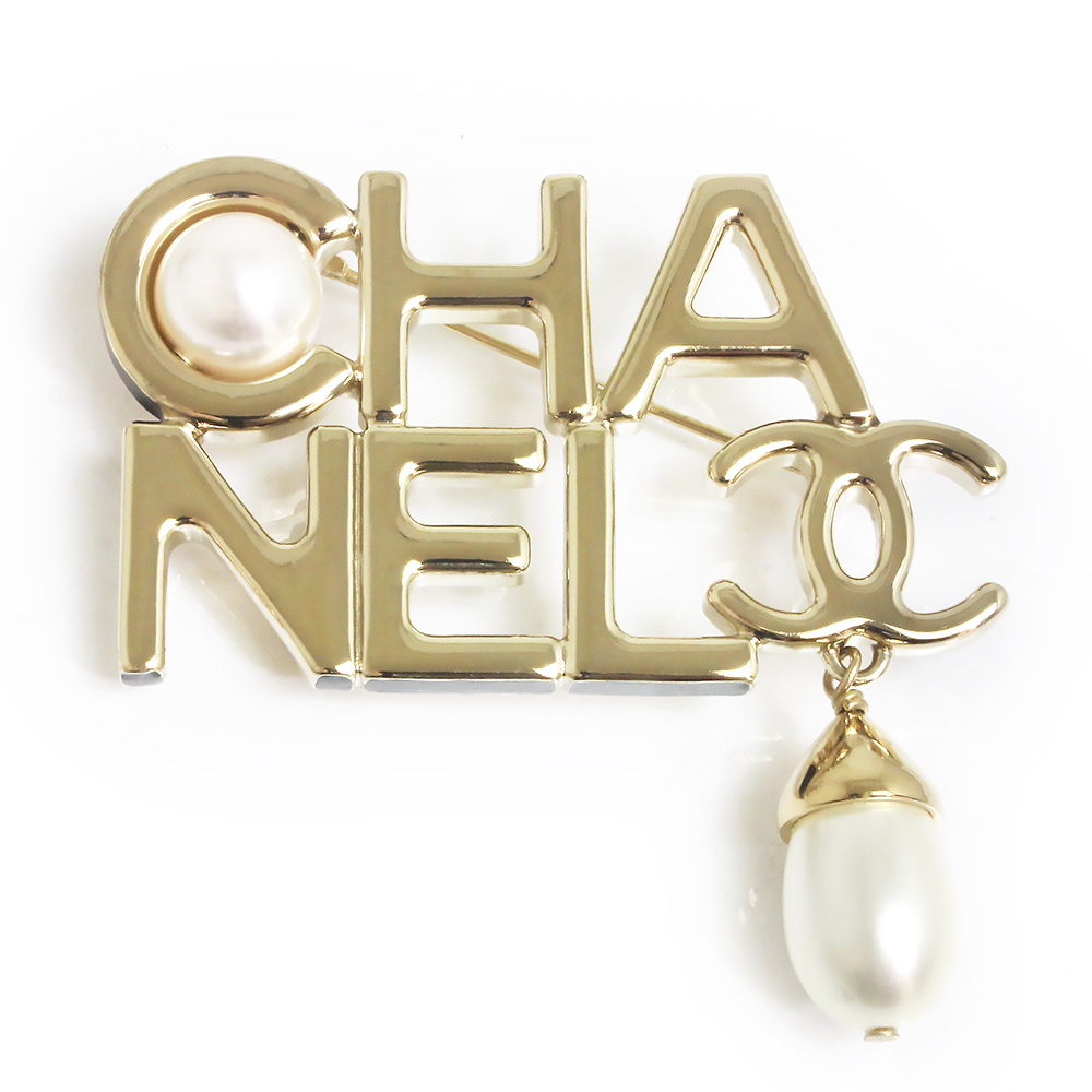 CHANEL Logo resin pearls Brooch , AB9526 | eBay